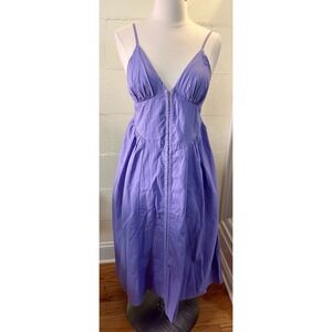 Urban Outfitters UO Cedar Poplin Corset Midi‎ Dress Womens S Purple 100% Cotton